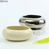 Creative Round Ceramic Vase Desk Decoration Minimalism Circular Flower Arrangement Floral Vases Flower Pots Room Aesthetic Decor 3