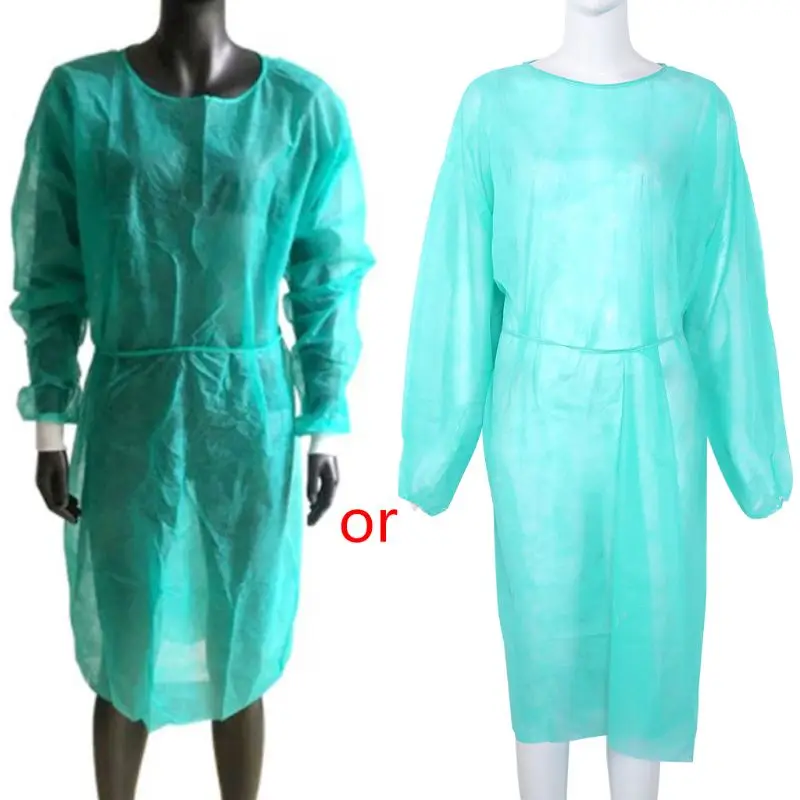Non-Woven Isolation Gowns Durable Disposable Fluid Resistant Size Fit All