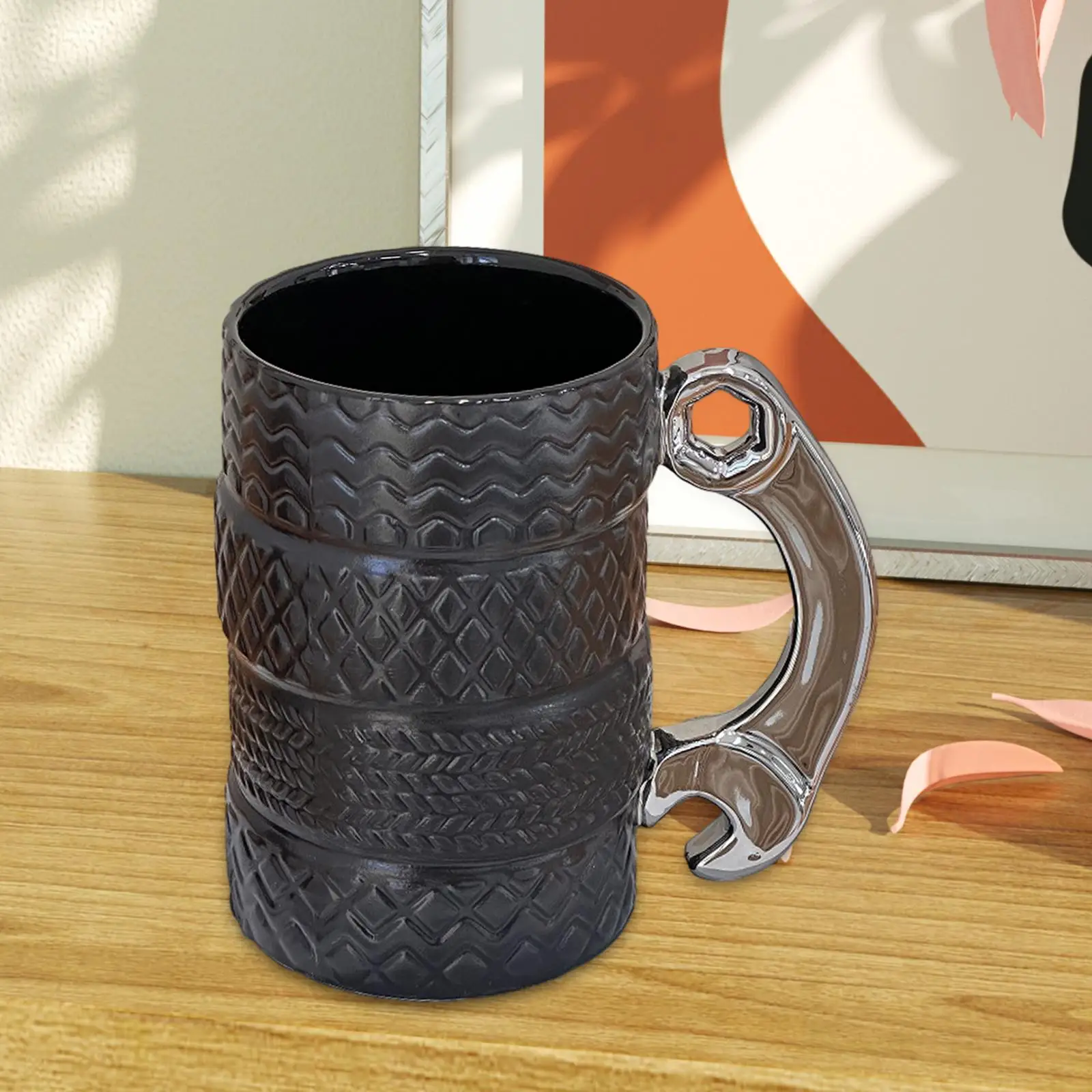 Ceramic Mug Car Tires Mug Large Unique Gift Creative Milk Juice Cup Mechanics Mugs Tire Car Mechanics for Car Lovers Man