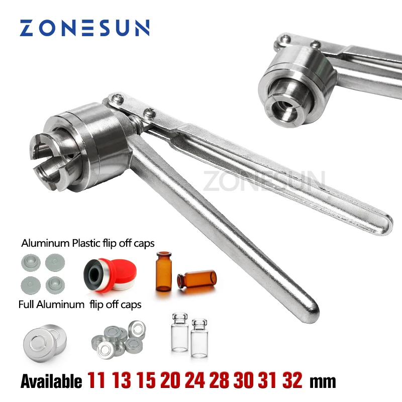 

ZONESUN 28mm Pharmaceutical vials crimper, medical bottle crimping capper glass bottle capping tool aluminum plastic cap crimper