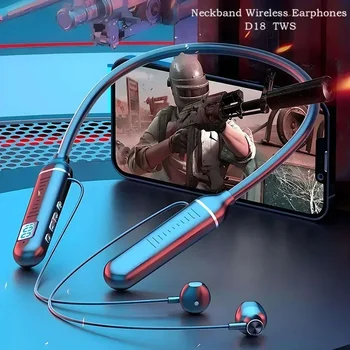 K58pro Auricolari wireless Bluetooth 5.3 Cuffie con archetto da collo Gaming Display a LED Cuffie HIFI Sport Auricolari TWS con microfono Scheda TF 1
