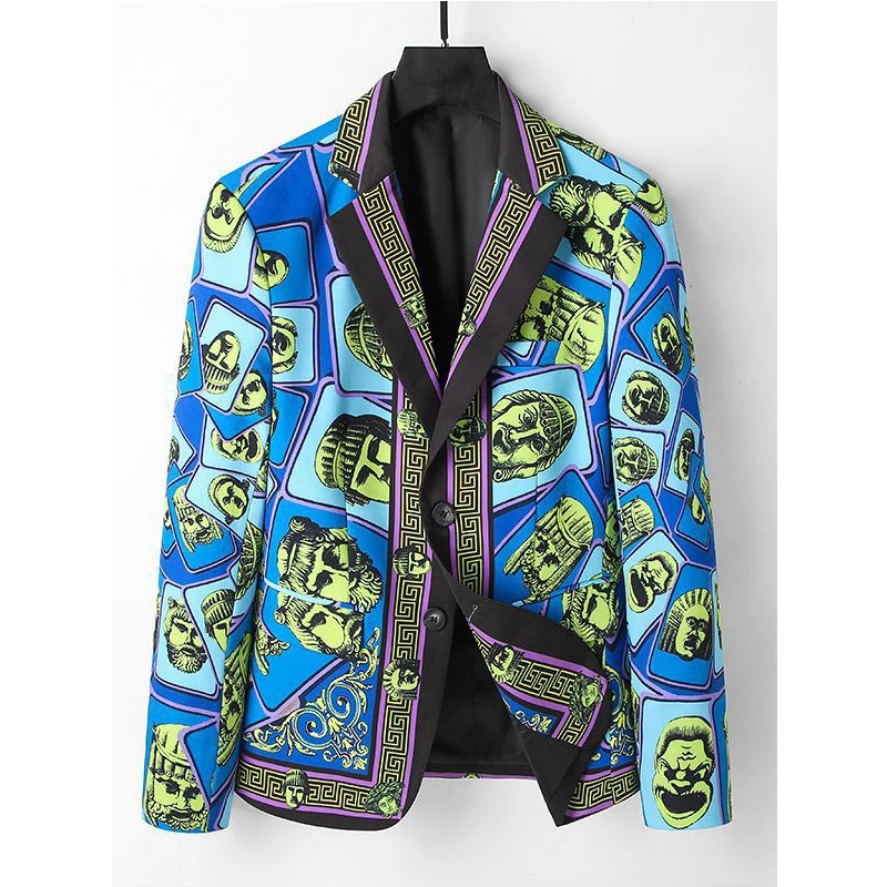 

Suit jacket men's ins small suit casual business work fashion suit top jacket large classic European printed jacket Good Quality