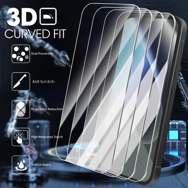 Premium 9H Hardness Tempered Glass Screen Protector - Clear, Anti-Scratch Protective Film (1-4 Pack)