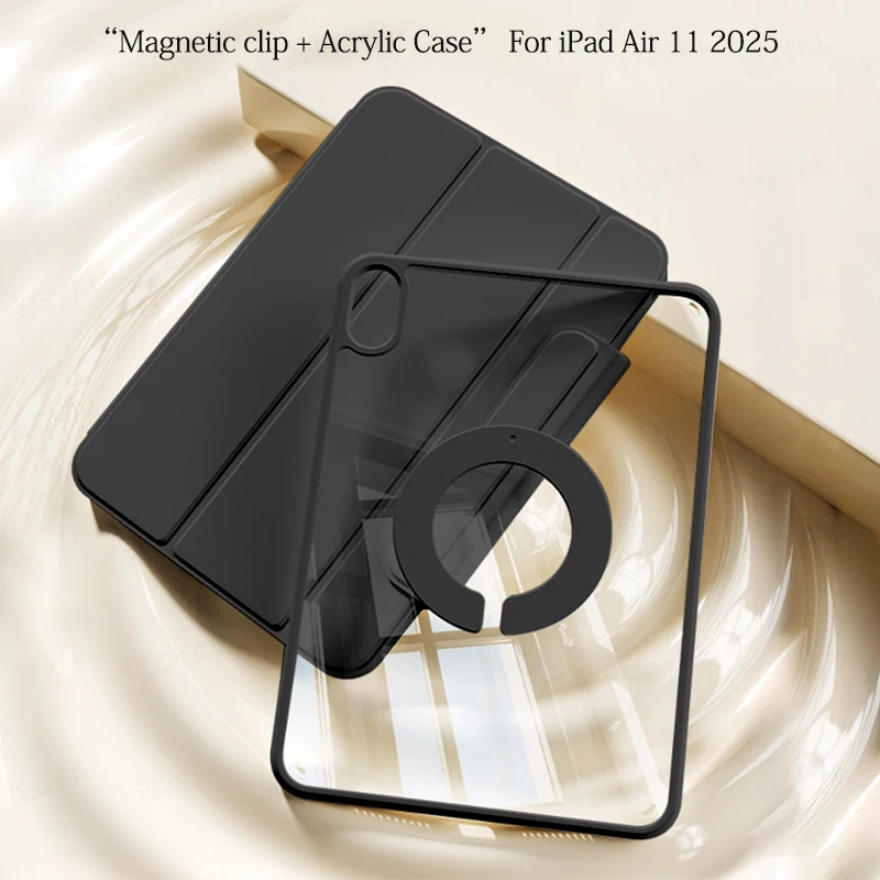 Sleek Magnetic Clip Tablet Case with Durable Acrylic Shell
