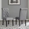 Urban Style Counter Height Dining Set Table and 6 Chairs Solid Wood Grey Button Tufted Back Stately Turned Legs Driftwood Finish 4
