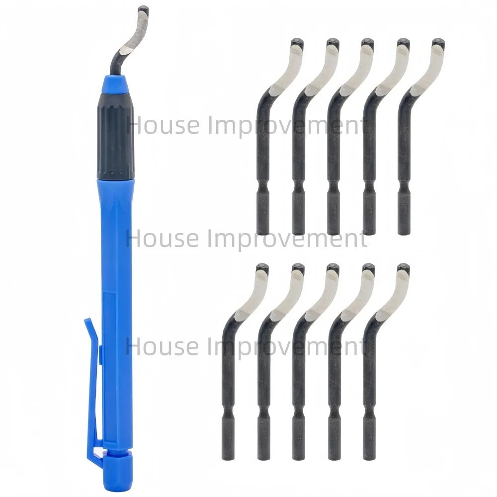 Entgratungswerkzeug-Set Nr. 2000 mit 11 Drehmesser aus Schnellarbeitsstahl, 360-Grad-Drehkopf für Metall-, Aluminium- und Kunststoff-PVC-Rohre