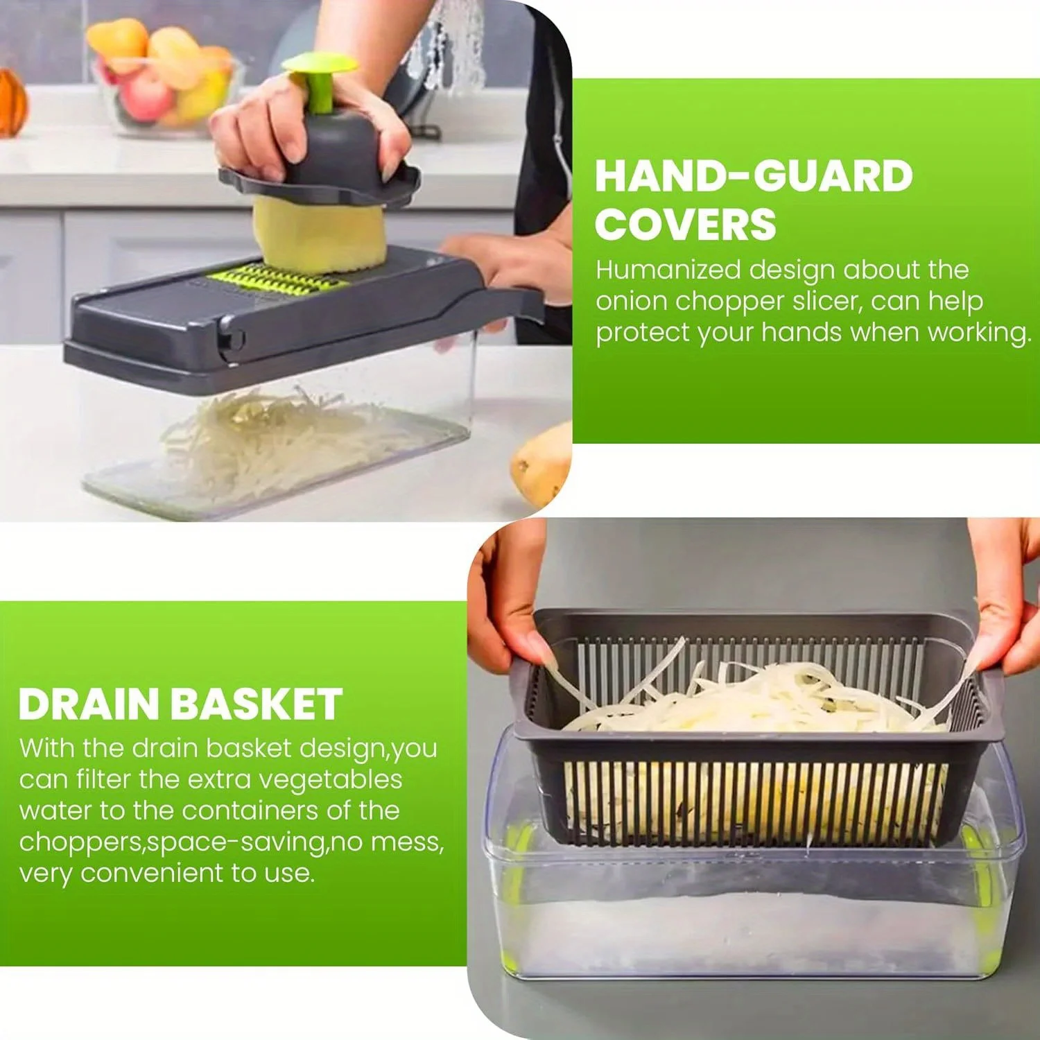 Vegetable Chopper, Pro 15 in 1 Multifunctional, Fruit and Veggie Chopper, Vegetable Slicer Dicer Cutter, Salad, Garlic Chopper