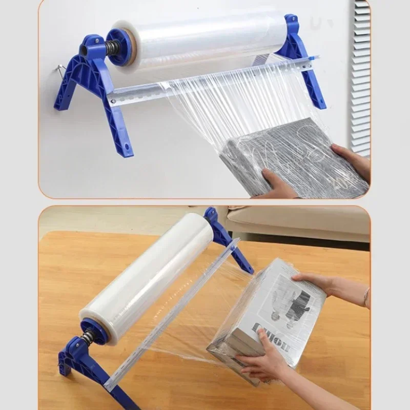 Wrapping Film Packaging Machine DTF Film Holder Packing Device With Cutter Cling Capsule Apparatus Cuttable Wall Mount Kit