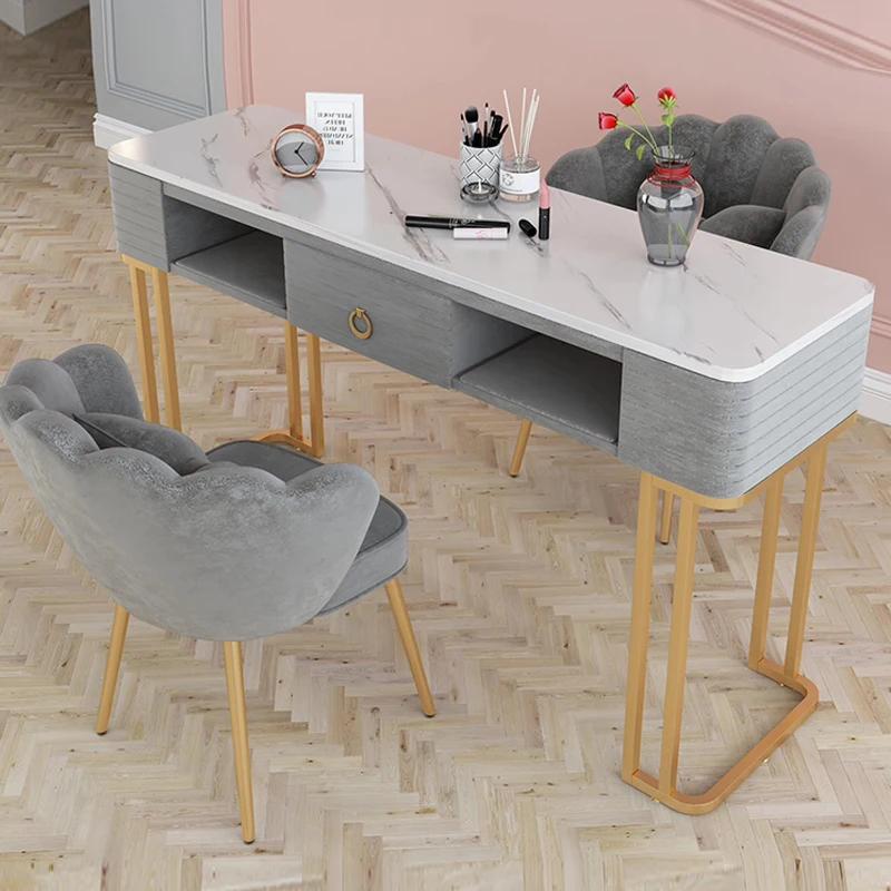 Modern Manicure Table Designer Nailtech Receptionist Nail Table Professional Commercial Tavolo Unghie Nail Bar Furniture Cy50Nt
