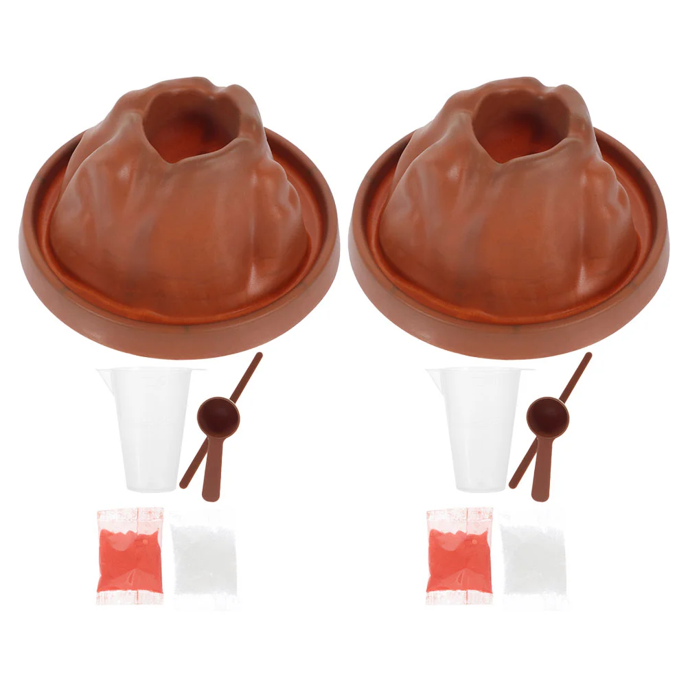 

2 Sets Volcano Model Toys DIY Kit Giant Educational Gift Plastic Erupting Kids Child