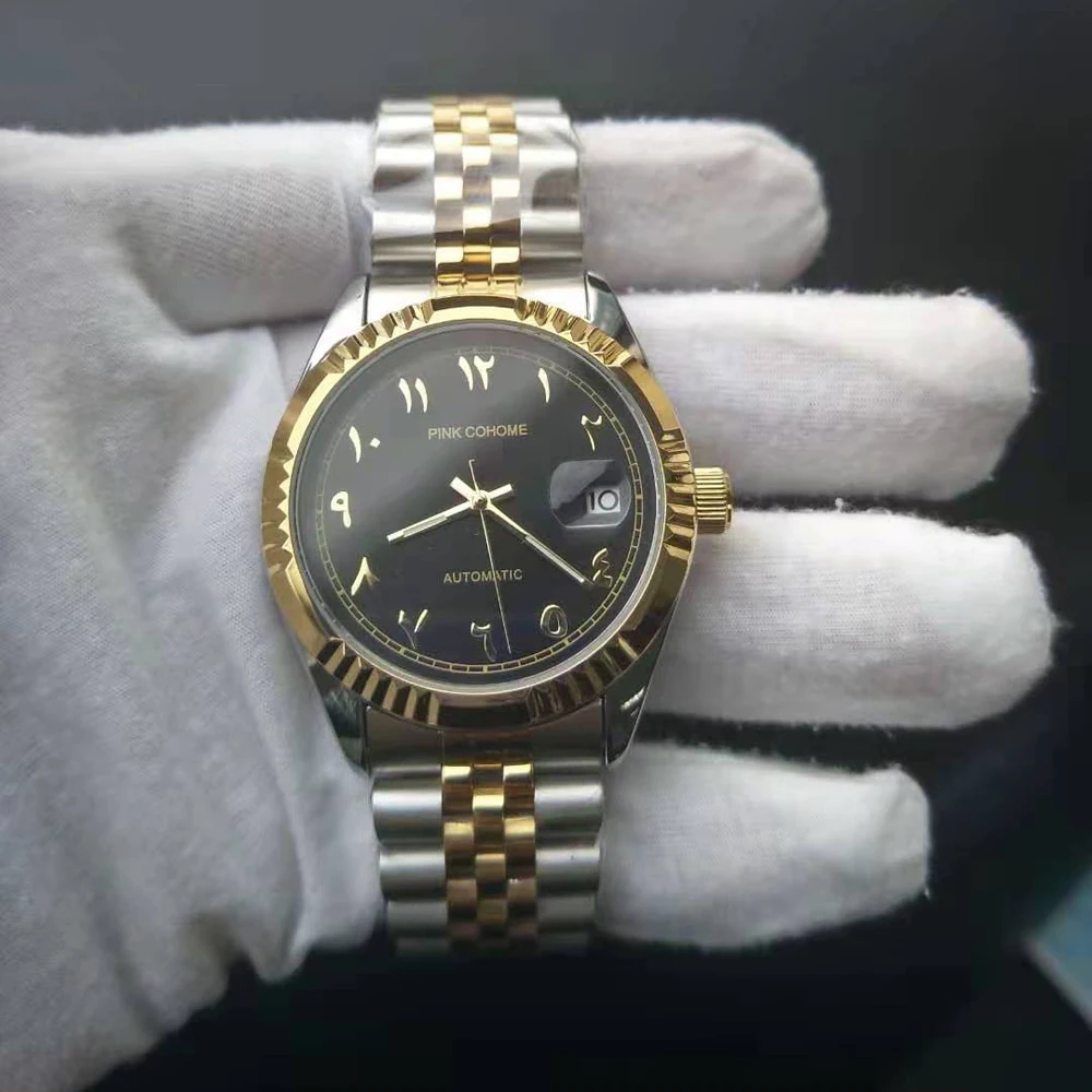 Steel Arabic Watches Branded Swiss Wristwatch Arabian Muslim Clocks Waterproof Automatic Movement Mechanical Machine 5