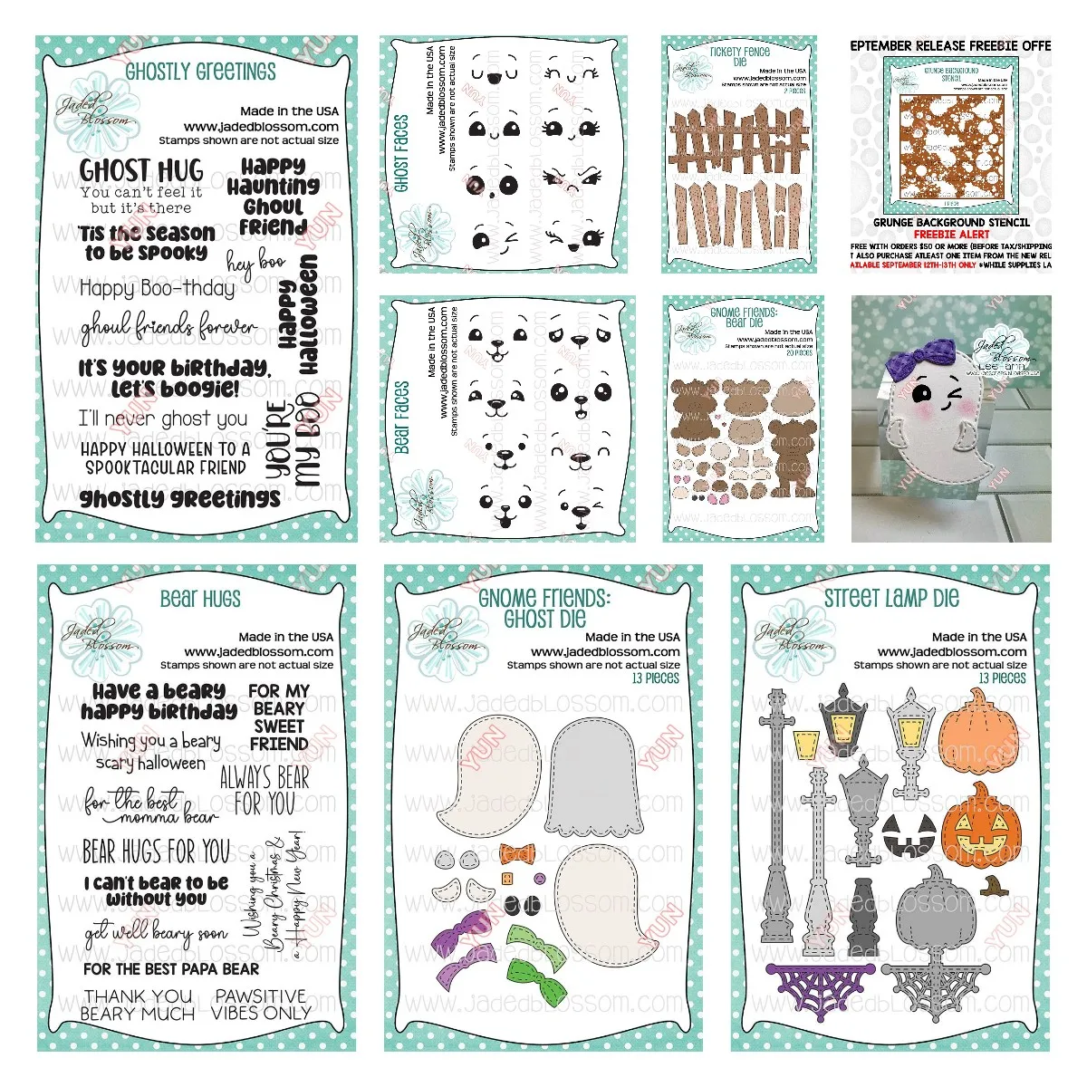 Gnome Friends Greetings Ghost Faces Die Bear Hugs Grunge Background Craft Cuts Dies Molds DIY Scrapbooking Diary September