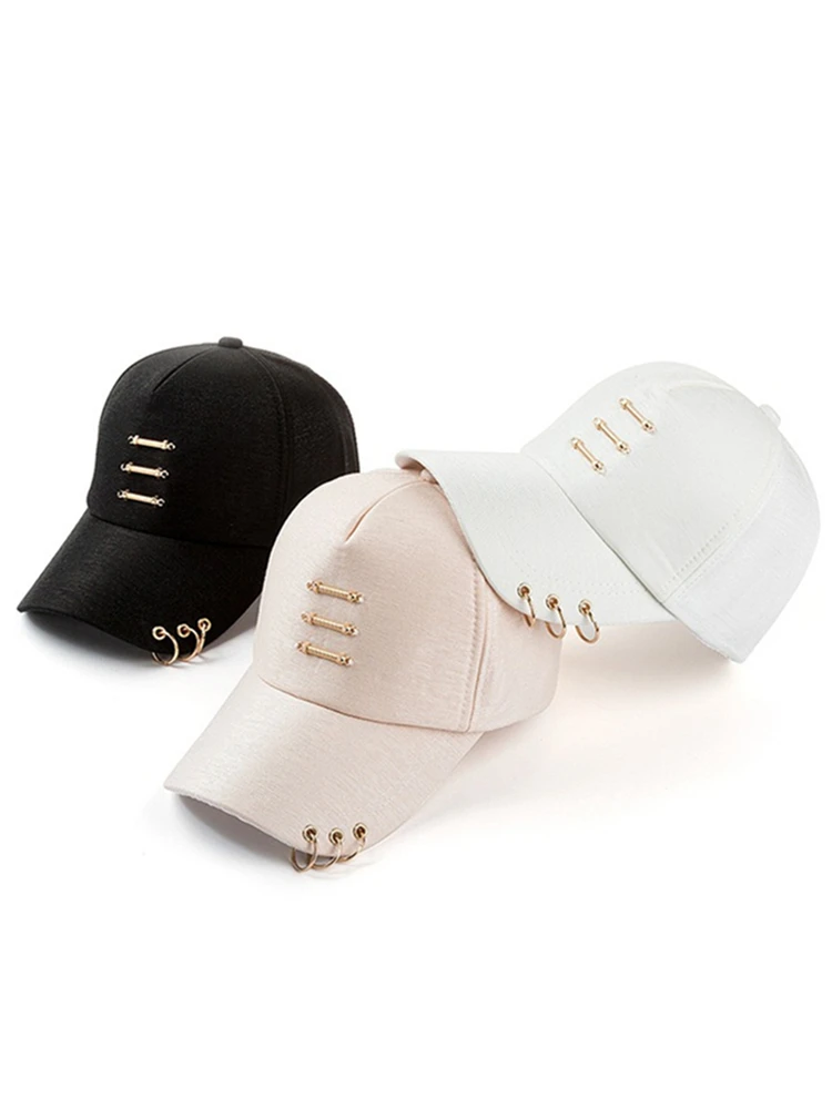 Hot Sale Y2K Women Baseball Cap Outstreet Metal Decoration Sun Hat Cap Female Trendy Hat