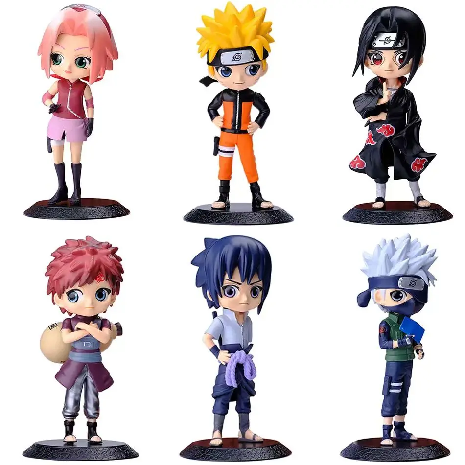 Kawaii Anime Naruto Collectible PVC Figures - Uzumaki, Kakashi, Gaara & Sasuke