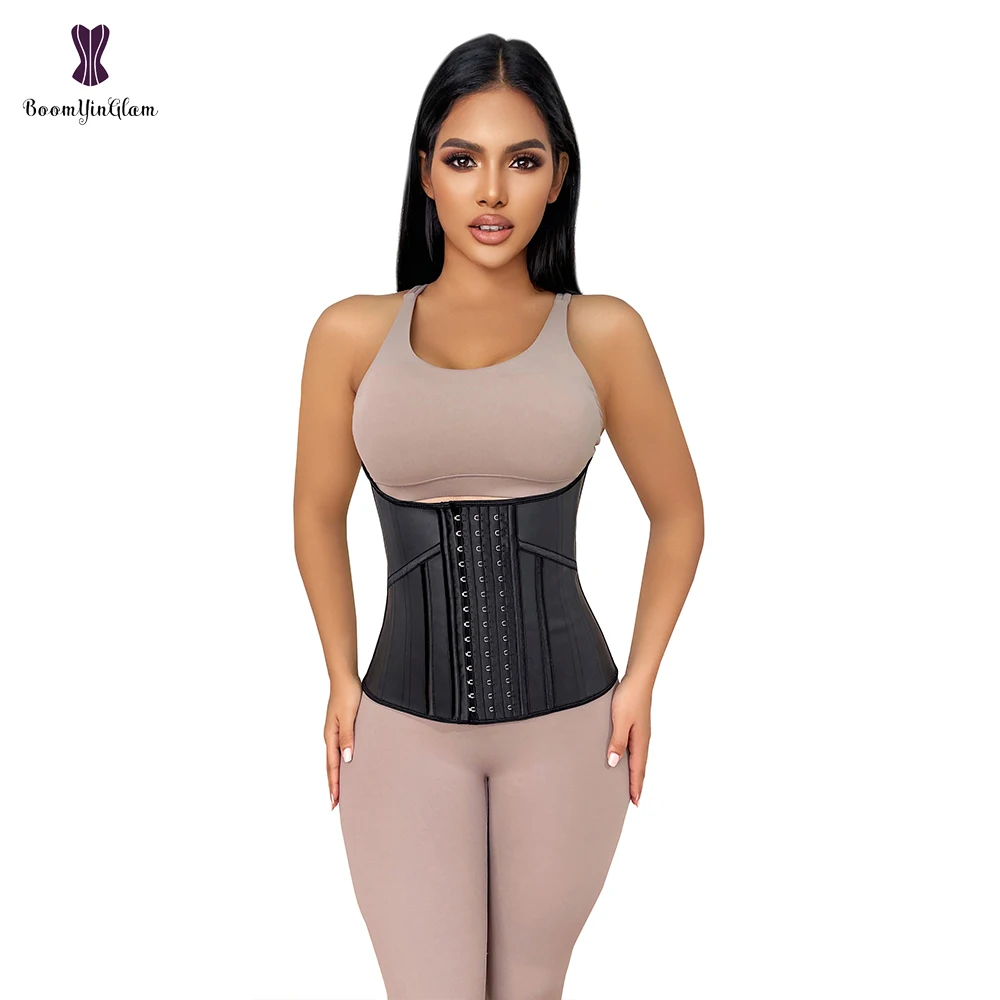 

Underbust Corset Women's 21 Steel Bone Rubber Waist Trainer Latex Slimming Belt Plus Size Shaper
