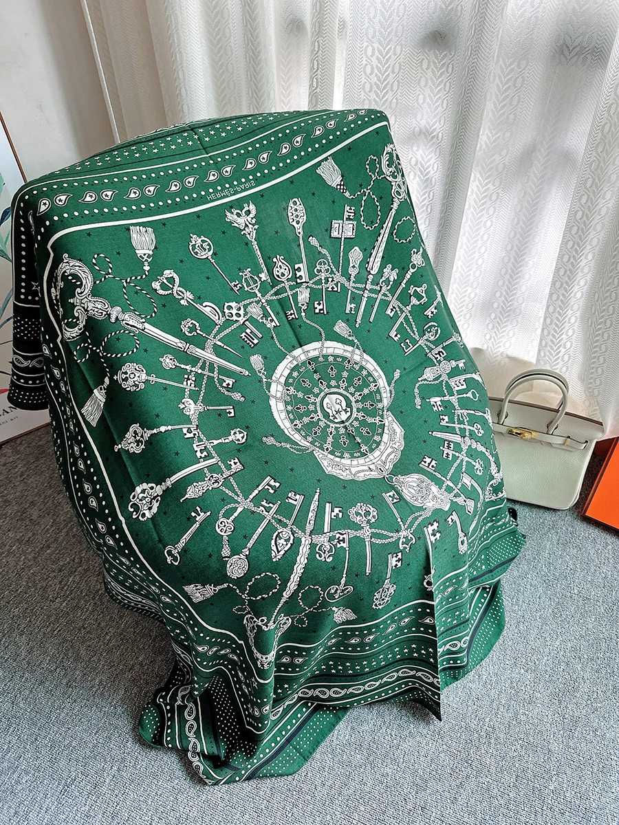 Рисунок 4 - 2023 осенне-зимний зеленый шарф в горошек 140*140 см