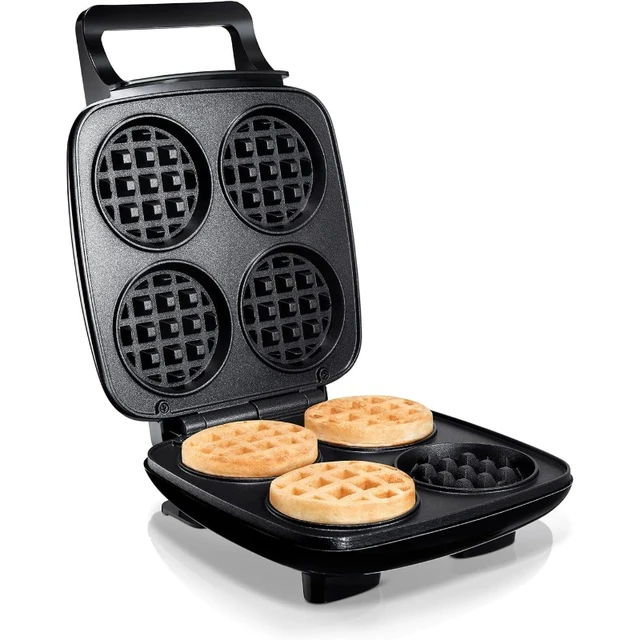 Mini Waffle Maker Machine, 4 Inch Chaffle Maker with Compact Design,  Non-Stick Surface