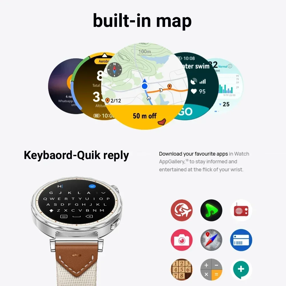 HUAWEI Watch GT 5 Smartwatch,Watch GT5 Pro,Buit-in Map,Replay Message,compatible with iOS and Android 4