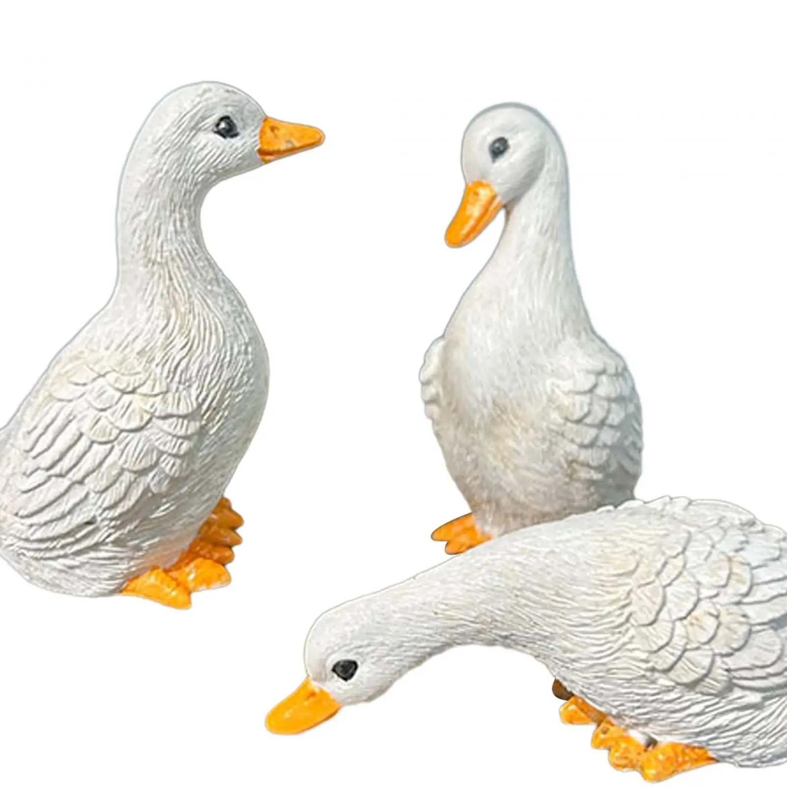 3 Pcs Garden Statues Duck Statues Home Decor Cute Sculptures Animal Figures