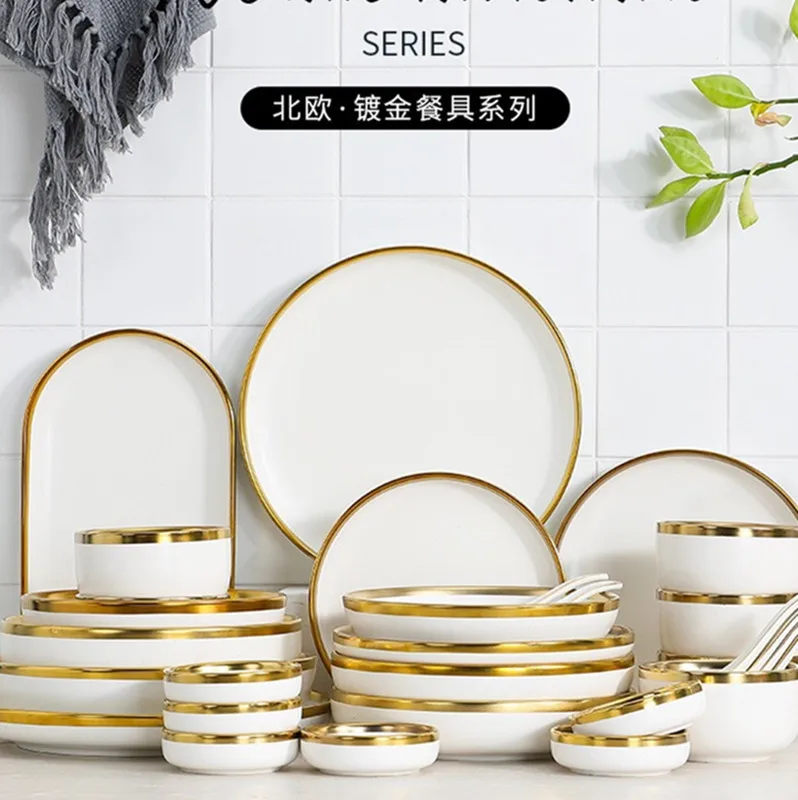 

Food Plates Set Plate Full Tableware of Plates Complete Tableware of Dishes 24 Pieces Dishes for Serving Ceramic Kitchen Dining