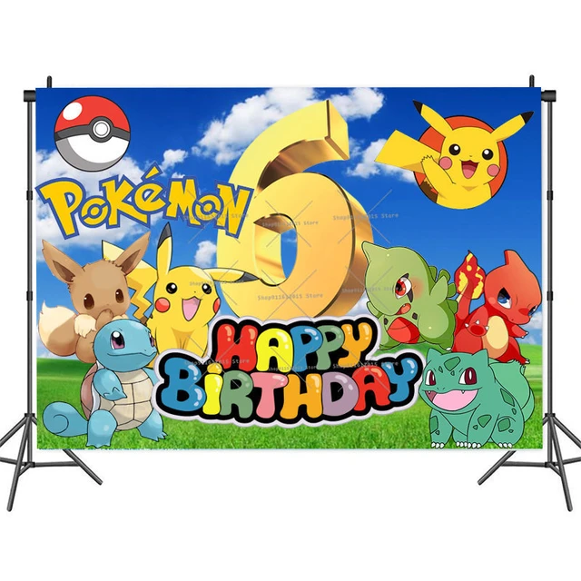 Pokemon Pikachu Birthday Party Background  Pokemon Decoration Birthday  Backdrop - Action Figures - Aliexpress