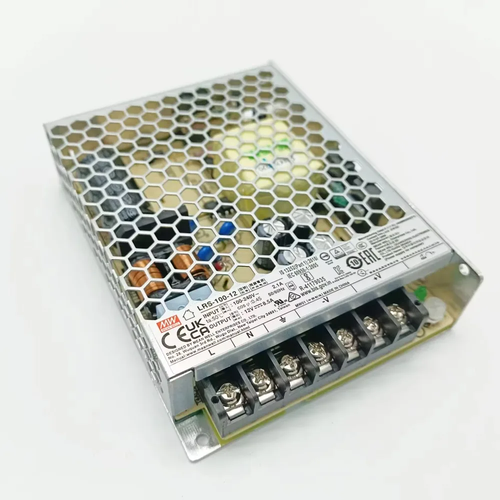 MeanWell 단일 출력 스위칭 전원 공급 장치, LRS100-12V 전원 공급 장치, 100W, 5V, 12V, 15V, 24V, 36V, 48V