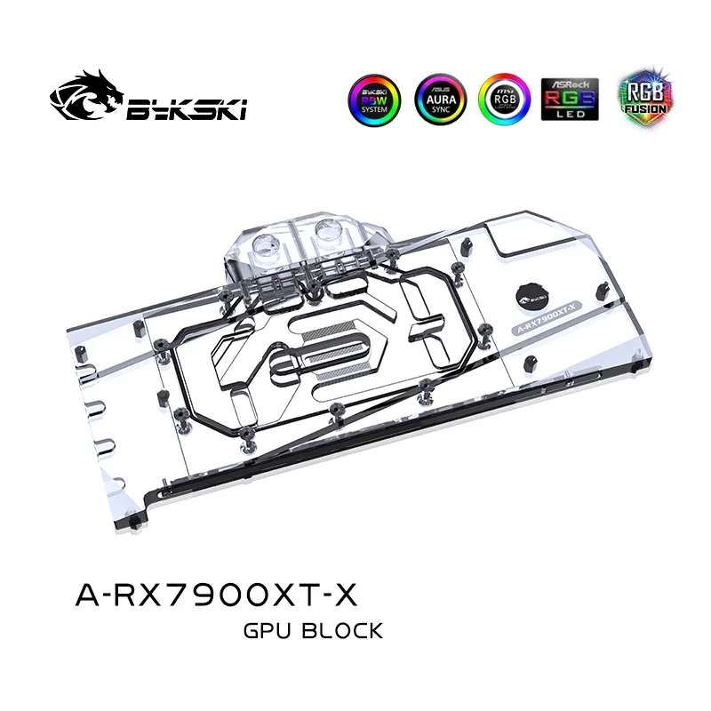 Bykski-amd radeon rx7900xt用の水冷GPUブロック、参照版ビデオ