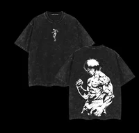 New Ohma Tokita Graphic T-shirt Anime Kengan Ashura Vintage Washed Oversized T Shirt Men Women Clothing Cotton Short Sleeve Tees