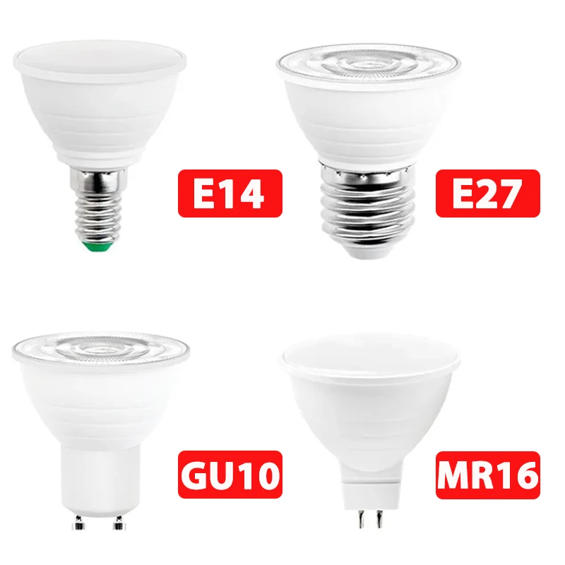 Bulb LED Spotlight E14 E27 GU10 MR16 6W LED Bulb 220V Aluminum High Quality  Super Bright Led Bulbs For Home Decor