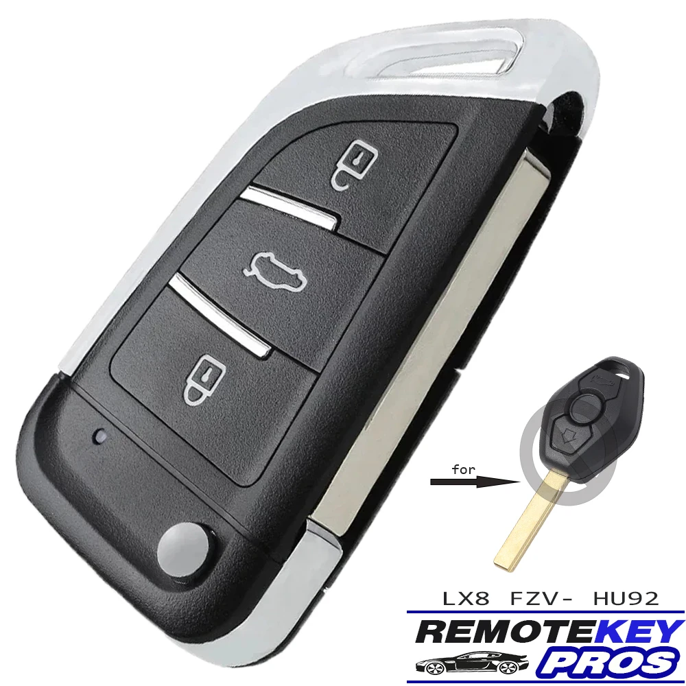 

KEYDIY LX8 FZV EWS Modified Remote Key 315MHz / 433MHz ID44 Fob for BMW E36 E38 E39 E46 E53 E60 E61 E81 X3 X5 Z3 Z4 HU92/HU58