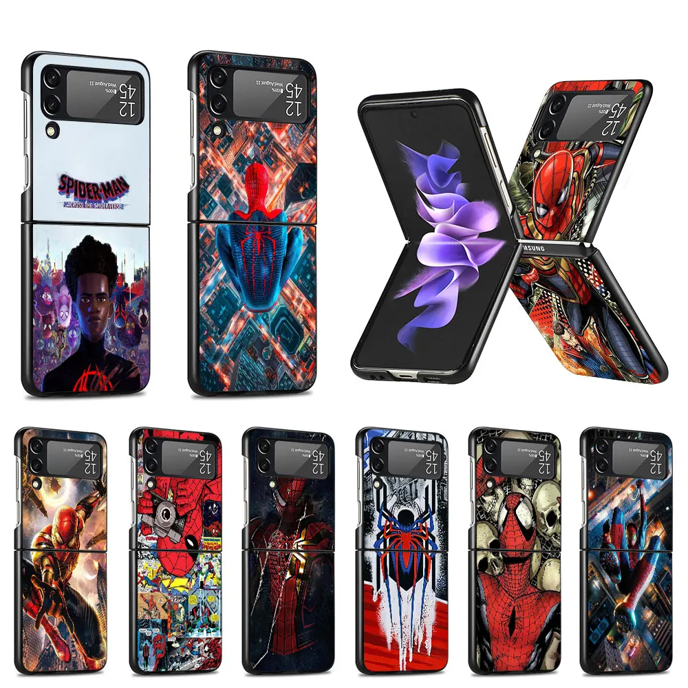 Custodia Per Samsung Galaxy Z Flip3 Flip4 5G Spider Man Spiderman Funda Z Flip 4 3 Custodia Rigida Per Pc Nera Zflip4 Borsa Per Cellulare