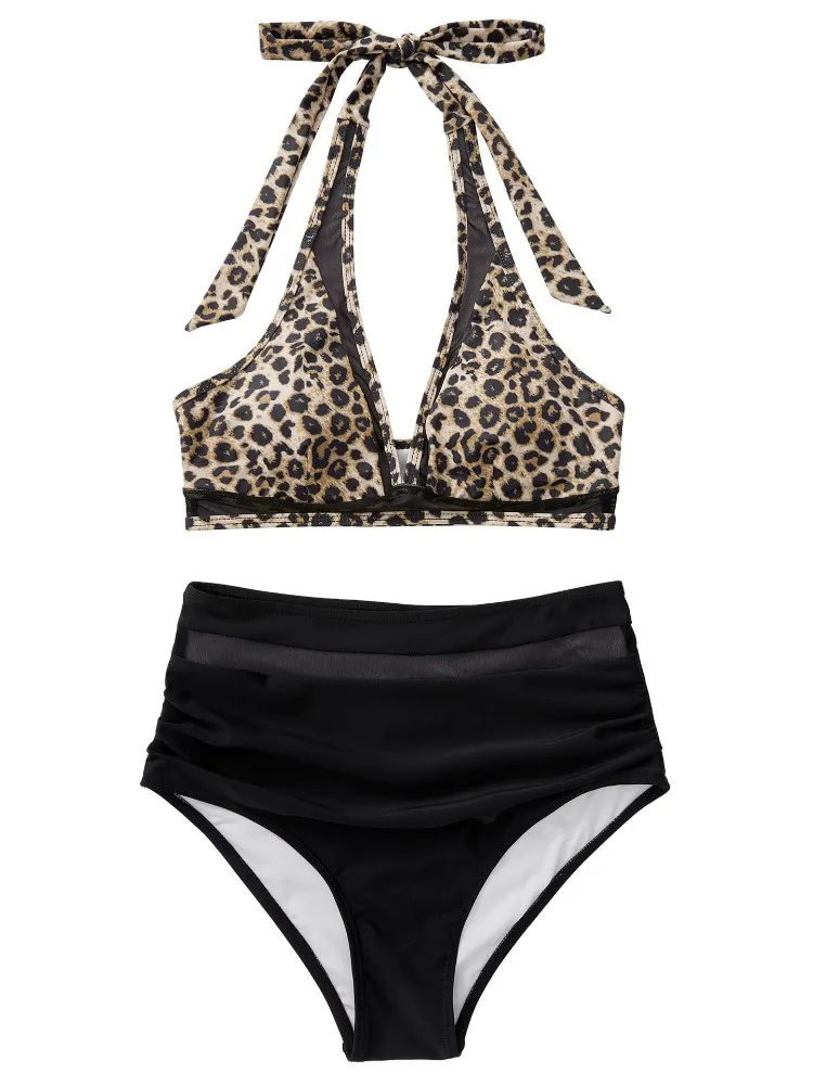 High Waist Bikini Set Women Tummy Control Swimwear