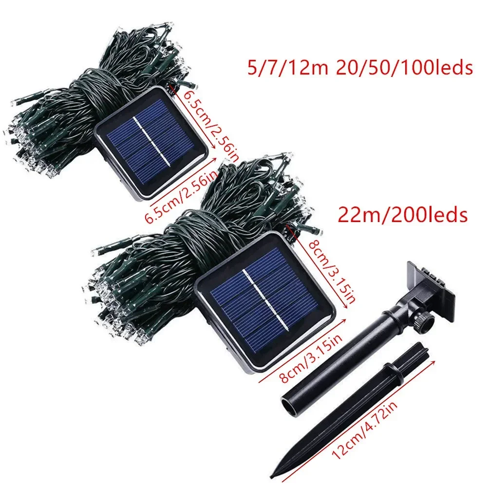 Enchanting Outdoor Solar-Powered LED Fairy String Lights - 8 Mode Decorative Garland for Holidays and Celebrations