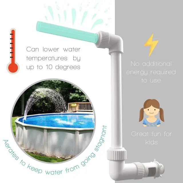 Medence Szökőkút Ragyogás A Sötétben Állítható Hűvös Meleg Vízesés Sprinkler Visszatérő Fúvókák Úszómedence Kellékek - Image 4