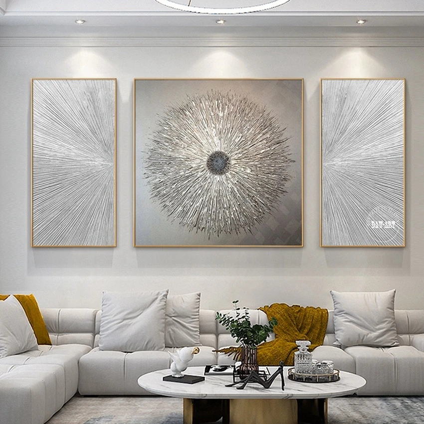 Modern Golden Mountain Canvas 4