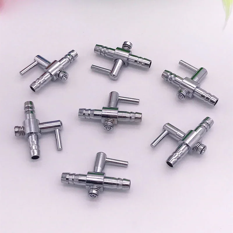 10pcs 4mm Stainless Steel Aquarium Tank Air Pump Air Flow Tube Pipe Line Control Valve Air Pump Accessories Wholesale 5