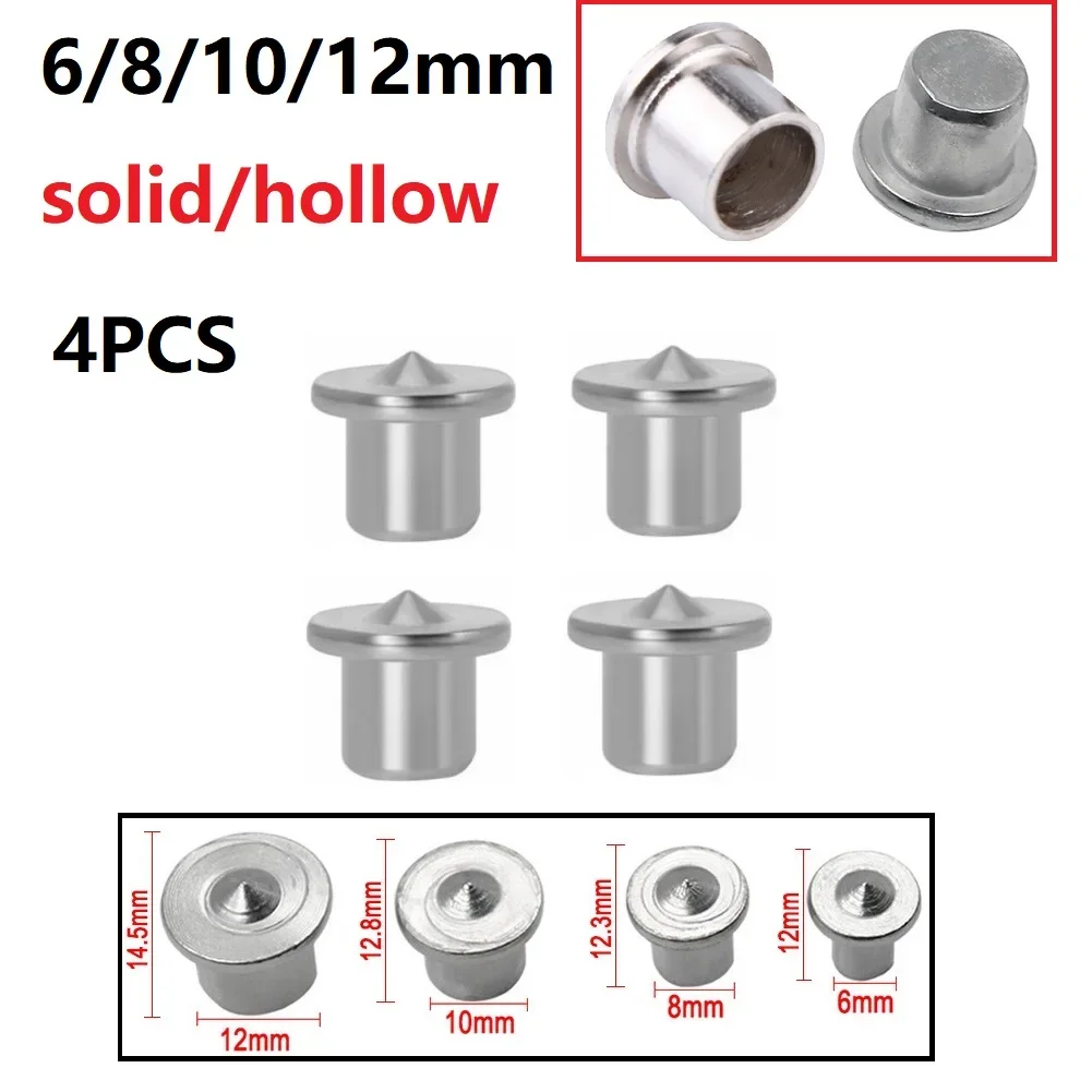 Dowel Centre Point Pin Set Wood Timber Marker Hole Tenon Center Set 6/8/10/12mm Wood Drill Power Accessories Tools Plugs 4 Pcs