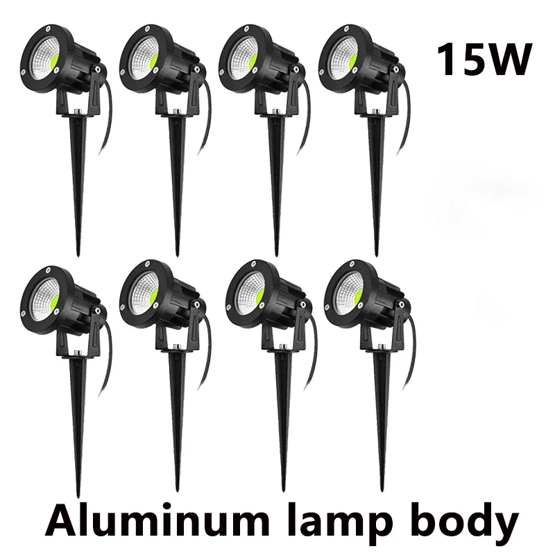 LED Garden Lighting 5W 10W 15W Outdoor Spiked Lawn Light Waterproof Terrace Home Garden Decorative Path Spotlight AC110V 220V DC12-24V