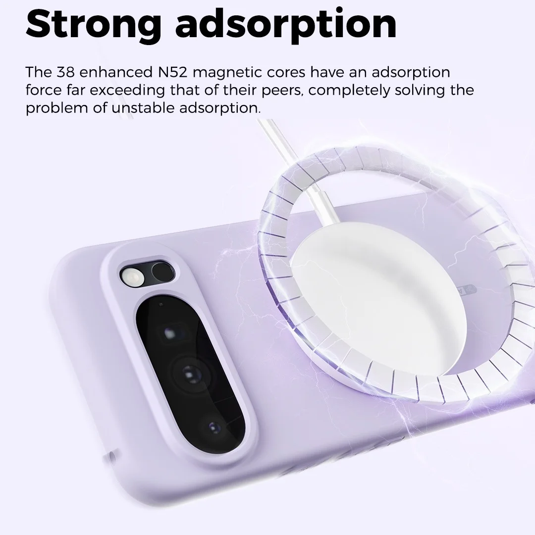 Magnetic Liquid Silicone Phone Case with Wireless Charging Capability and Protective Soft Shell Holder