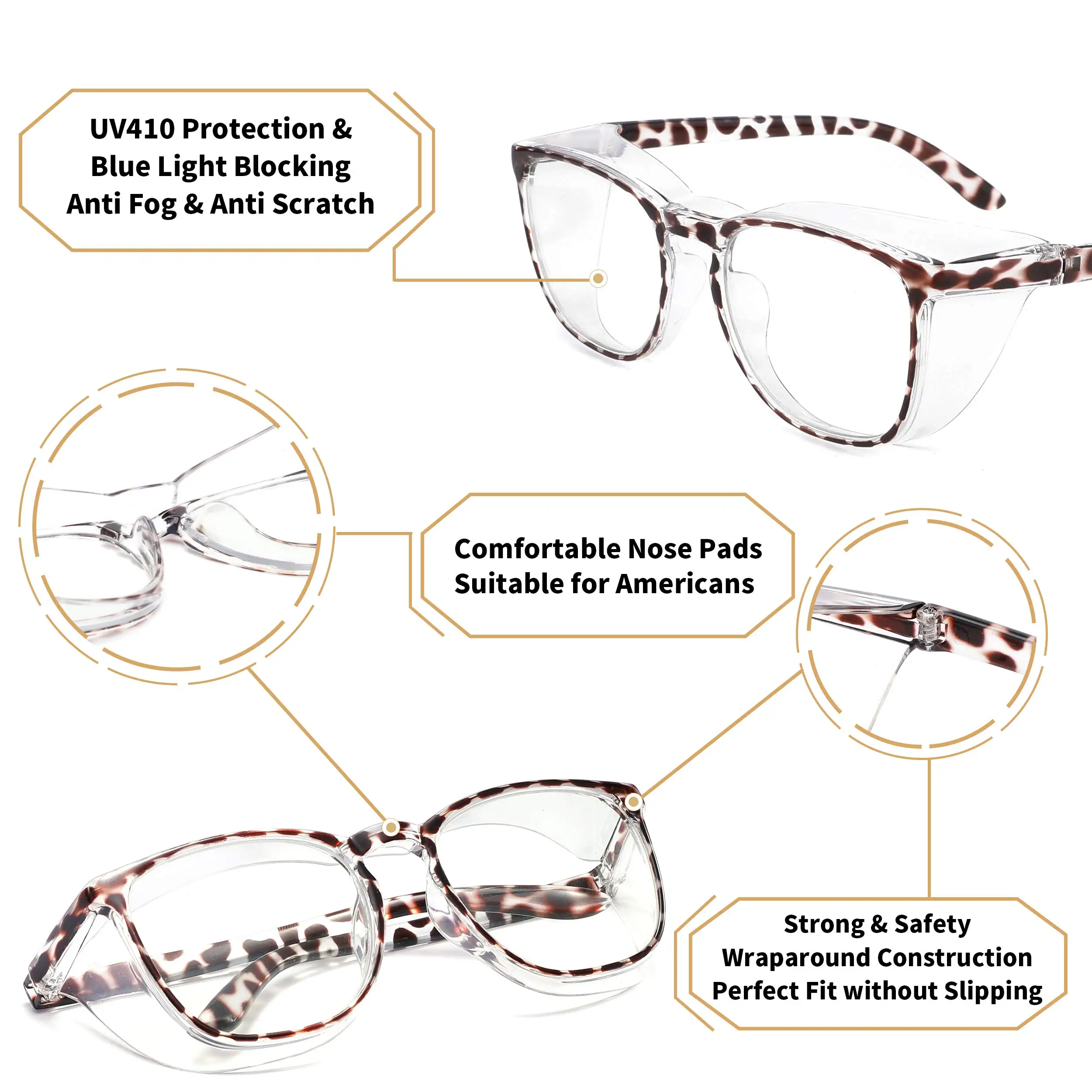 Lunettes anti-lumière bleue TR90 anti-buée - Lot de 2