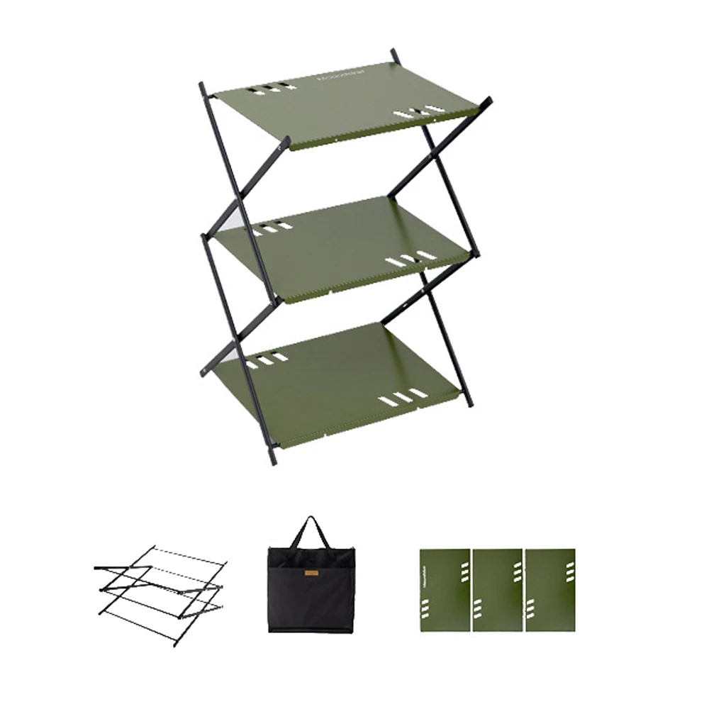 

Outdoor Camping Cups Bowls Detachable Storage Rack Hung Shelf With Panel Hole Aluminum Alloy Bracket Picnic BBQ Tableware