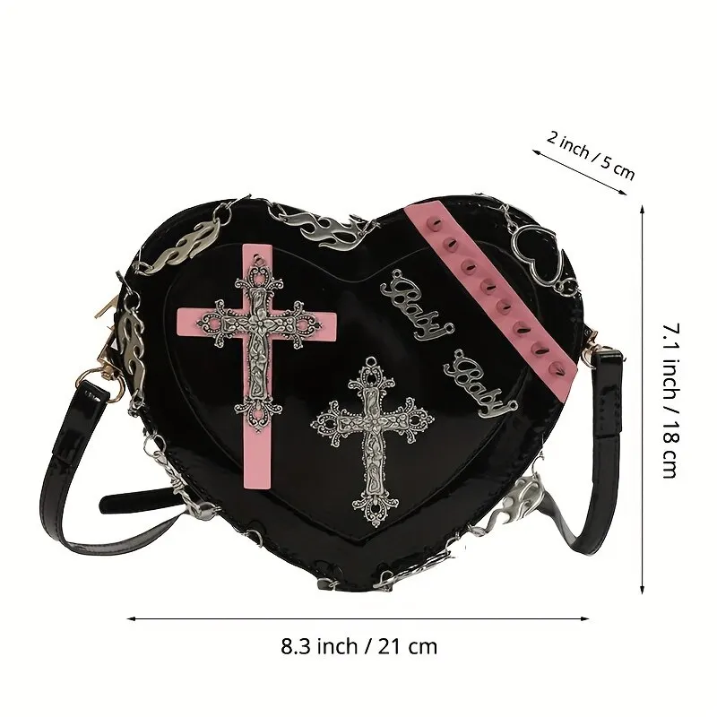 Woman Harajuku Y2K Hanfbag Heart Shoulder Bag Tote Messenger Bag Spice Girls Street Hip Hop Punk Cross Handbags Purses Female women tote bag women shoulder bag