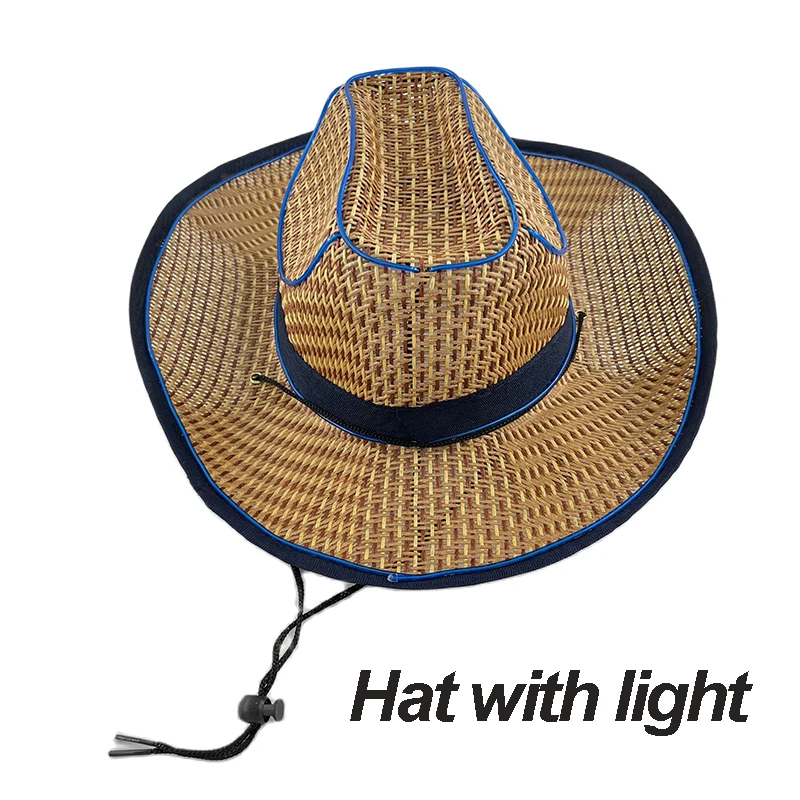 New Summer western cowboy hat visor caps for women decor LED cowboy cowgirl hat light up Summer beach night for men