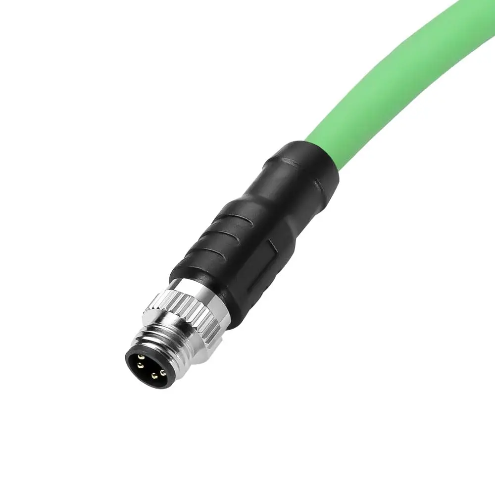 고유연성 차폐 M8 A-코드 4핀 암수 EtherCAT 케이블 3.3ft(1m) Beckhoff ZK1090-3132 산업용 Alvin 케이블