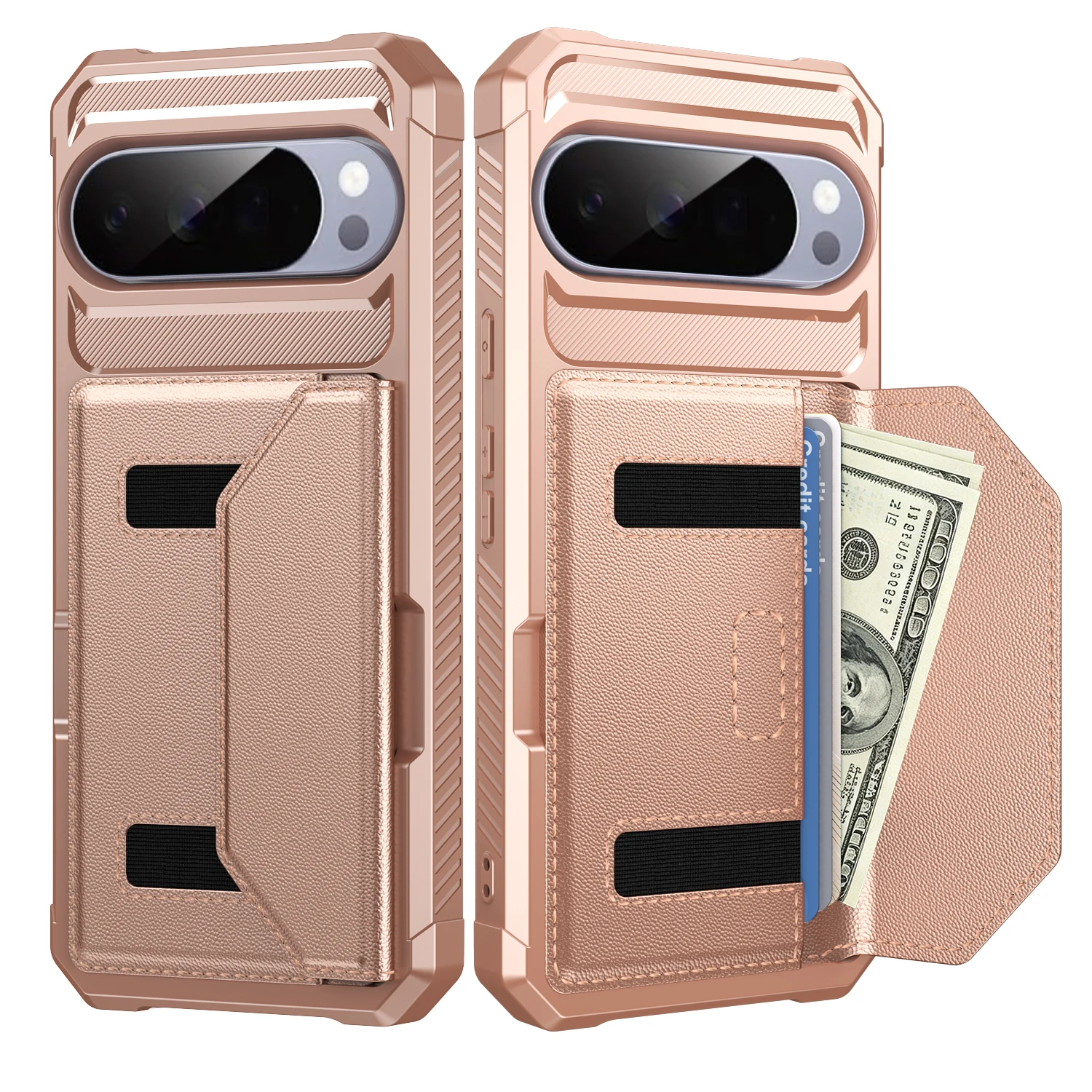 Magnetic Leather Wallet Phone Case with Card Slots and Shockproof Protection
