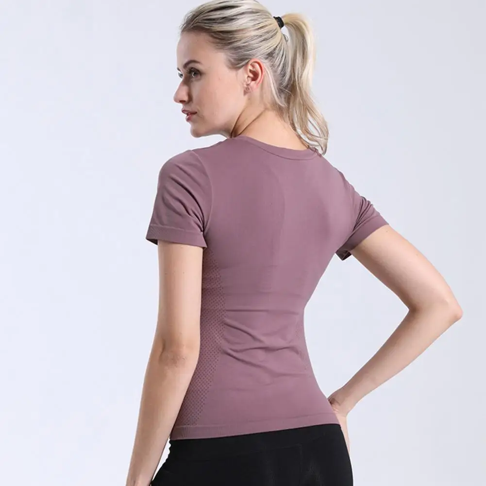 Quick-drying Fitness Clothing Women Yoga Top High Elasticity Yoga Top for Women Soft Breathable Sweat Absorption T-shirt