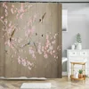 Chinese Style Flower and Birds Tree Shower Curtains Bath Curtain Waterproof Bathroom Decor With Hooks 3d Printing Bath Curtain 4
