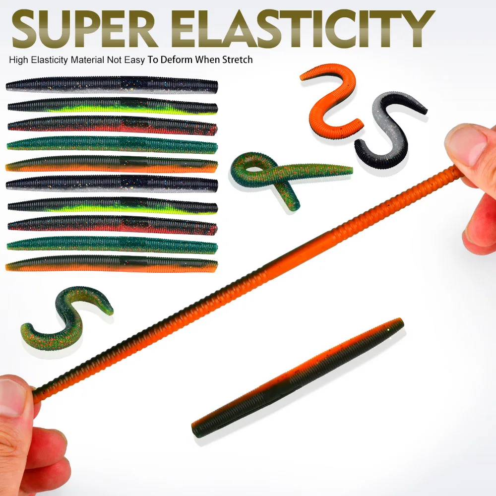 10Pcs Wurm Stick Weiche Köder 5,5-8G/10-13CM Künstliche Weiche Köder Angeln Lockt salzwasser Pesca Angeln Zubehör Großhandel – Detail 5