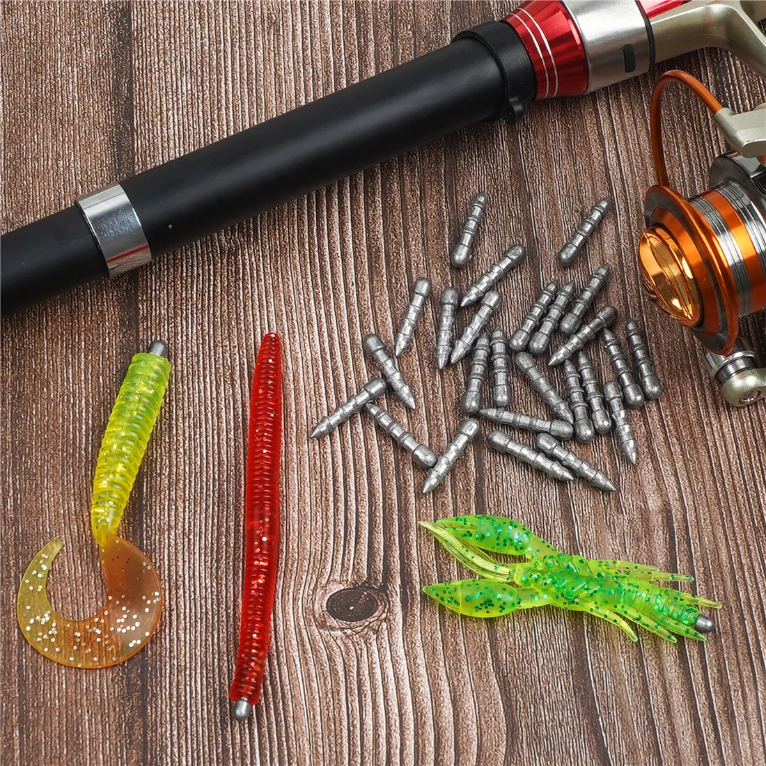 20PCS nail weights Worm weight Insert Fishing Sinkers Wacky Rig