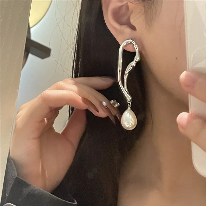 

Серьги-подвески с жемчугом, серебро 925 пробы